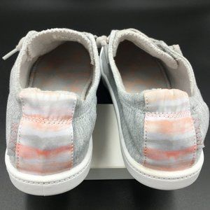 ROXY Bayshore III Slip-On Sneakers GRAY Round Toe No-Tie Lace-Ups Size 8.5 M